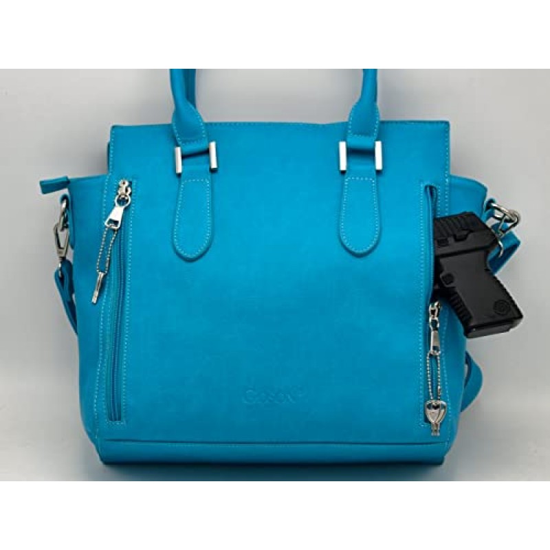 Goson Conceal Carry Tote Bag - 여러 개의 포켓, 크로스바디 스트랩, YKK 지퍼가 있는 여성용 대형 & 패셔너블 지갑