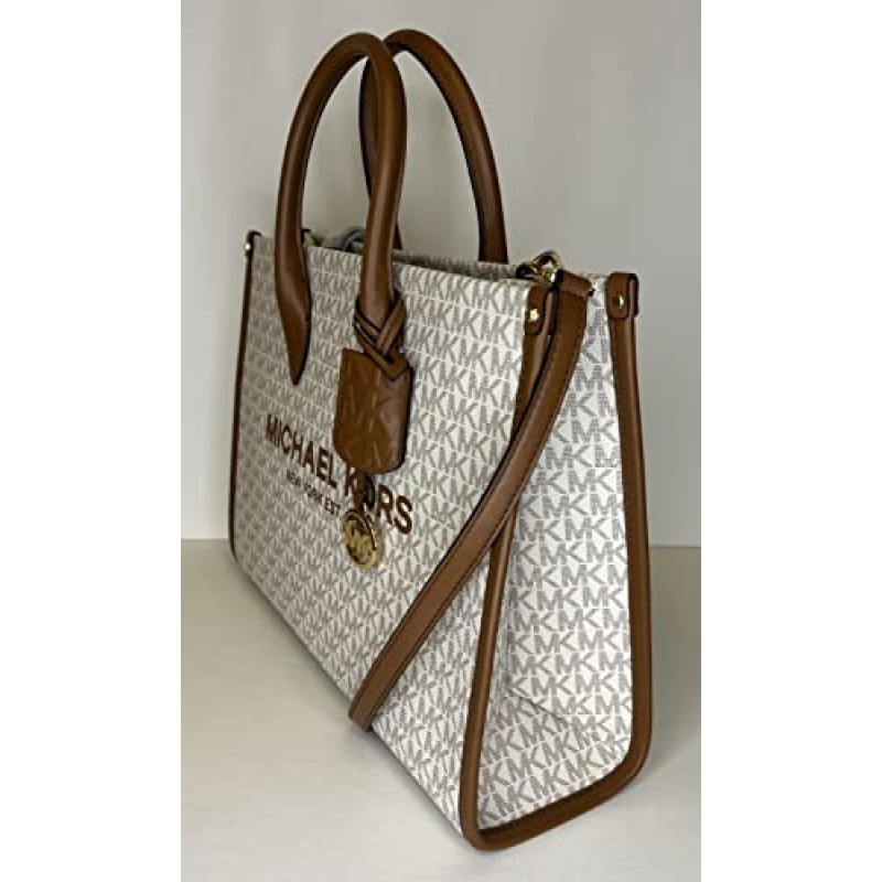 Michael Kors Mirella MD EW 로고 토트백, 라지 컨티넨탈 지갑과 지갑 후크가 번들로 제공됨