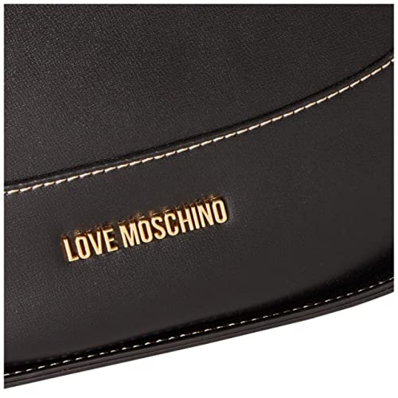 Love Moschino 블랙 가죽 버킷 핸드백 토트