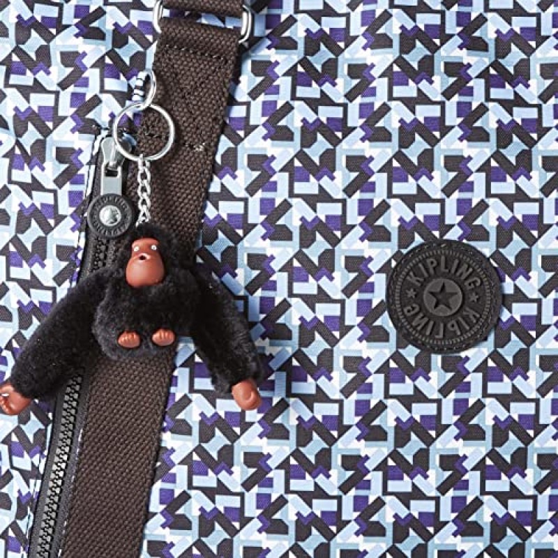 Kipling 여성용 스카일러 백, 듀얼 캐리 핸들, 내부 지퍼 포켓, 나일론 대형 토트 백, Dazzling Geos, 19.5 L x 13.13 H 5.25 D US
