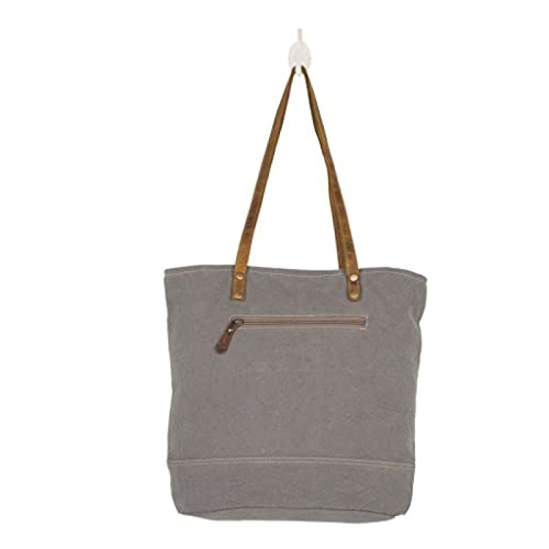 Myra Bag 스트리트 댄서 토트백 업사이클 캔버스, 러그 및 가죽 S-2548