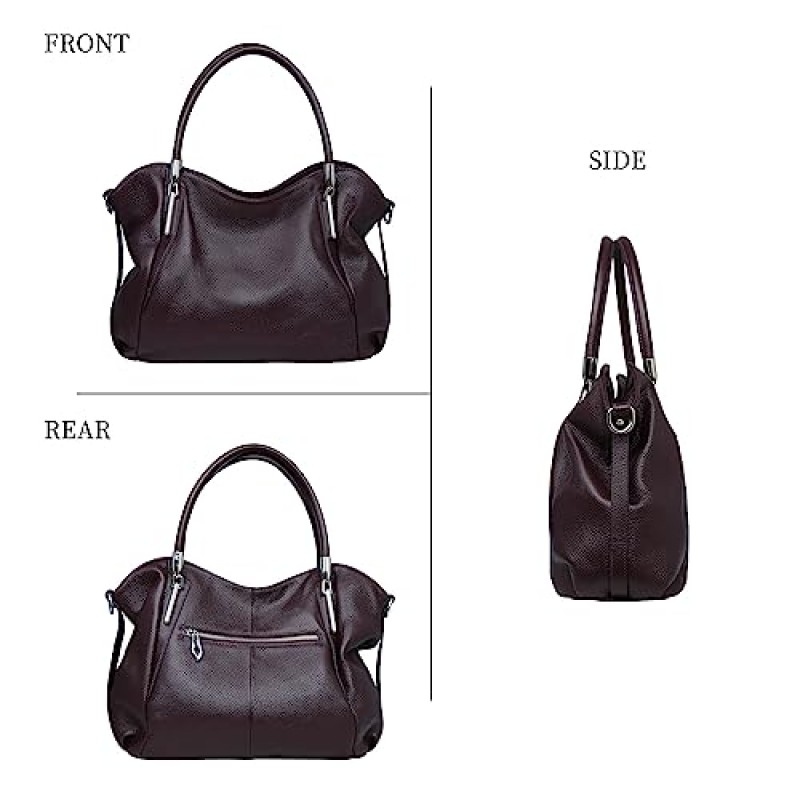 HESHE 여성용 정품 가죽 지갑과 핸드백 토트 탑 핸들 숄더 호보 백 Satchel Ladies Crossbody Bags