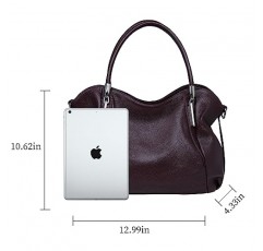 HESHE 여성용 정품 가죽 지갑과 핸드백 토트 탑 핸들 숄더 호보 백 Satchel Ladies Crossbody Bags