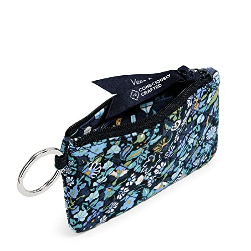 Vera Bradley 여성용 면 지퍼 ID 케이스 지갑, 드리머 페이즐리 - 재활용 면, 원 사이즈