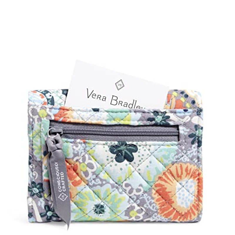 Vera Bradley RFID 보호 기능이 있는 여성용 코튼 라일리 컴팩트 지갑