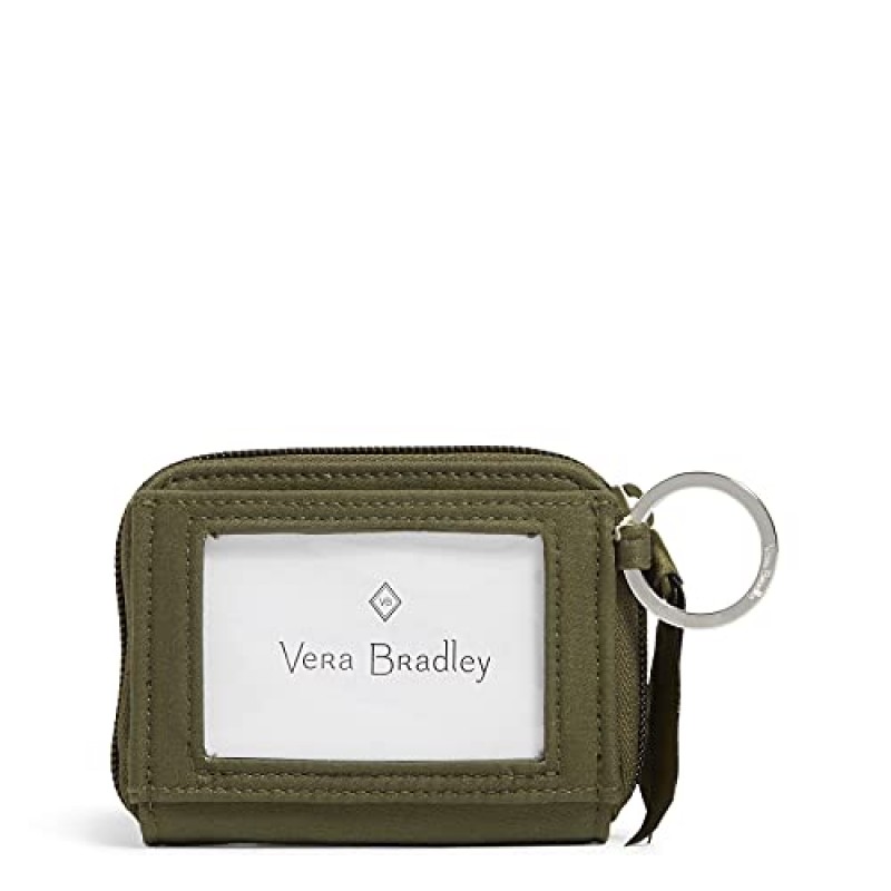 Vera Bradley RFID 보호 기능이 있는 여성용 면 쁘띠 집업 지갑