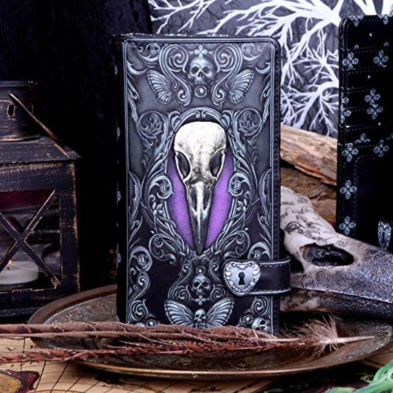 Nemesis Now B5117R0 Edgar Allen Poe Nevermore 레이븐 지갑, PU, ​​블랙, 18.5cm