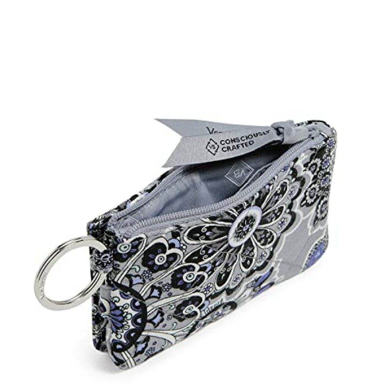 Vera Bradley RFID 보호 기능이 있는 여성용 면 디럭스 지퍼 ID 케이스 지갑