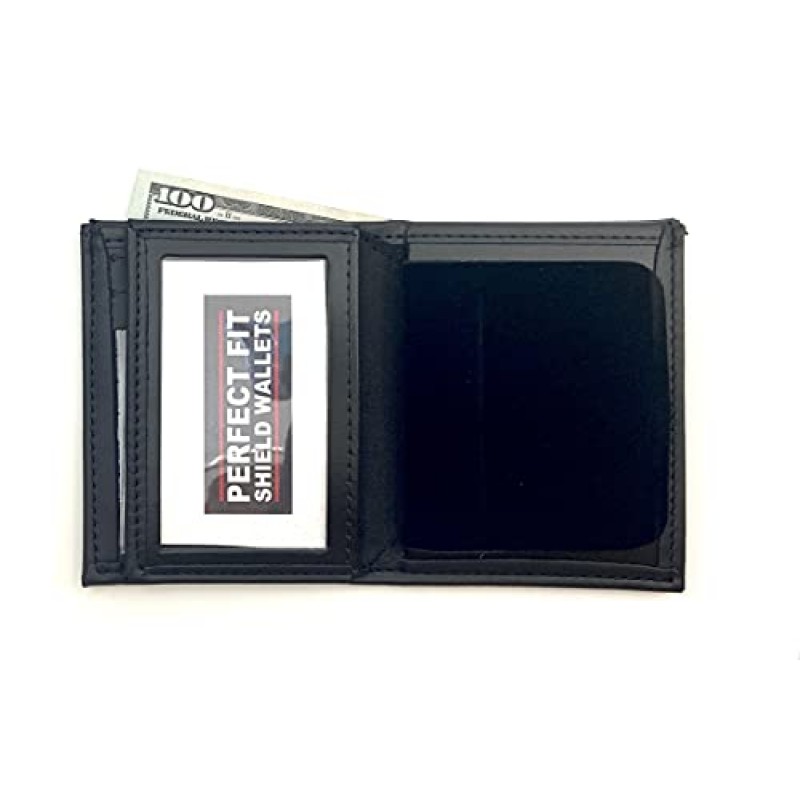 Perfect Fit Shield Wallets 7 포인트 스타 이중 접이식 히든 배지 지갑(컷아웃 PF33) Blackinton B447 Seven-point Star에 적합