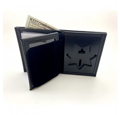 Perfect Fit Shield Wallets 7 포인트 스타 이중 접이식 히든 배지 지갑(컷아웃 PF33) Blackinton B447 Seven-point Star에 적합