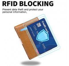 SENDEFN 머니 클립이 있는 남성용 슬림 지갑 RFID 프론트 포켓 가죽 지갑 미니 Bifold