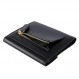 YBONNE 여성용 스몰 컴팩트 폴더형 포켓 지갑, Made of Fine Genuine Leather (Black)