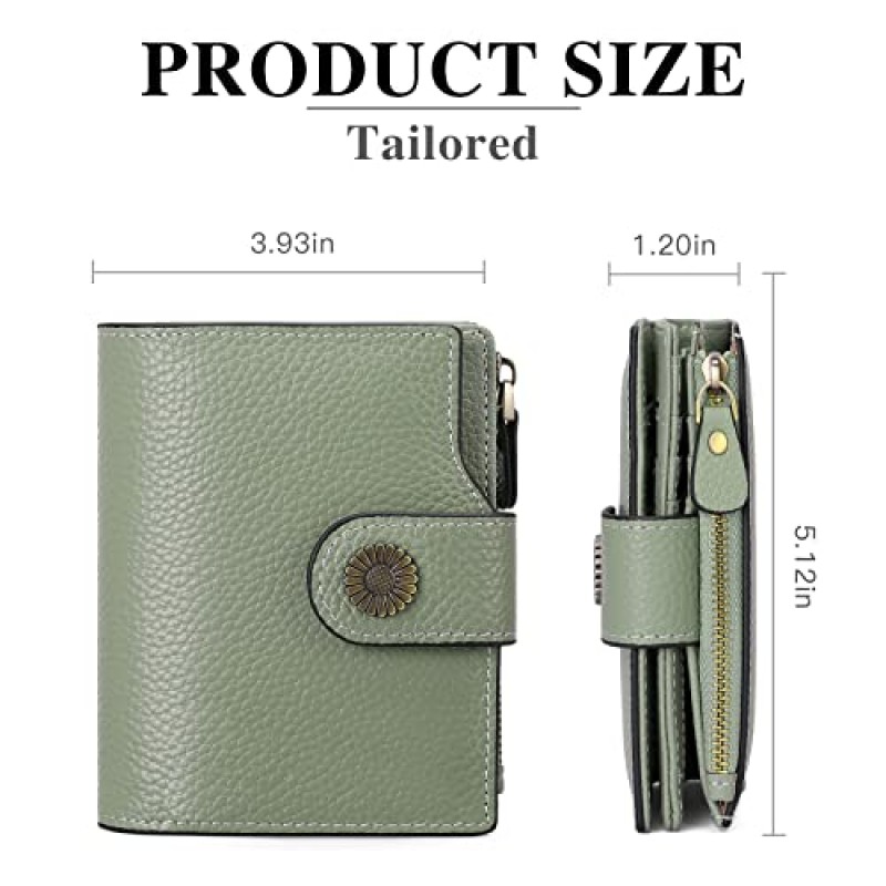FALAN MULE 여성용 소형 지갑 정품 가죽 Bifold Compact RFID 차단 소형 여성용 지갑