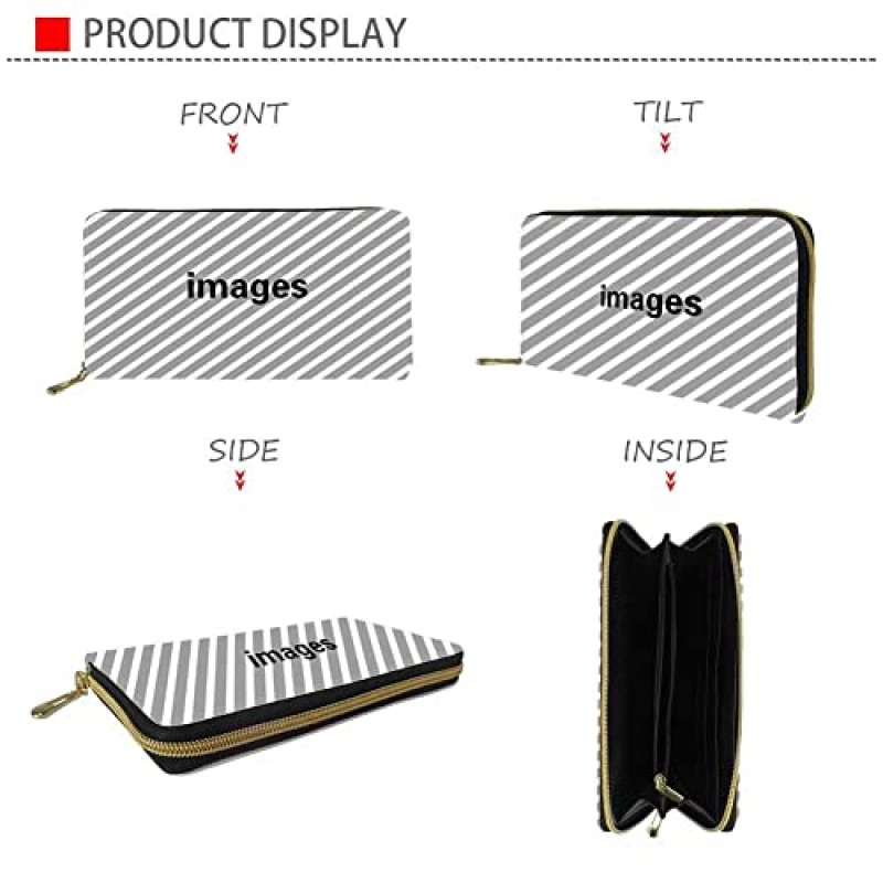 FOR U DESIGNS 여성용 지퍼 어라운드 롱 지갑 PU 휴대폰 클러치 여행용 카드 홀더 지갑