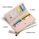 FFpaw 울트라 슬림 지갑 가죽 RFID 차단 신용 카드 소지자 Bifold 클러치 동전 지퍼 여행 여성용 긴 지갑 여성용