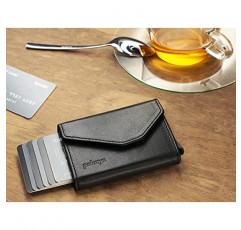 PULARYS 미니 지갑 RAVEN - 다기능 신용 카드 케이스 - 이탈리아 가죽 - RFID 차단 - 크기: 6.5 x 10 x 2.5 cm - 최대 7개의 카드를 넣을 수 있는 공간 - 클래식 디자인