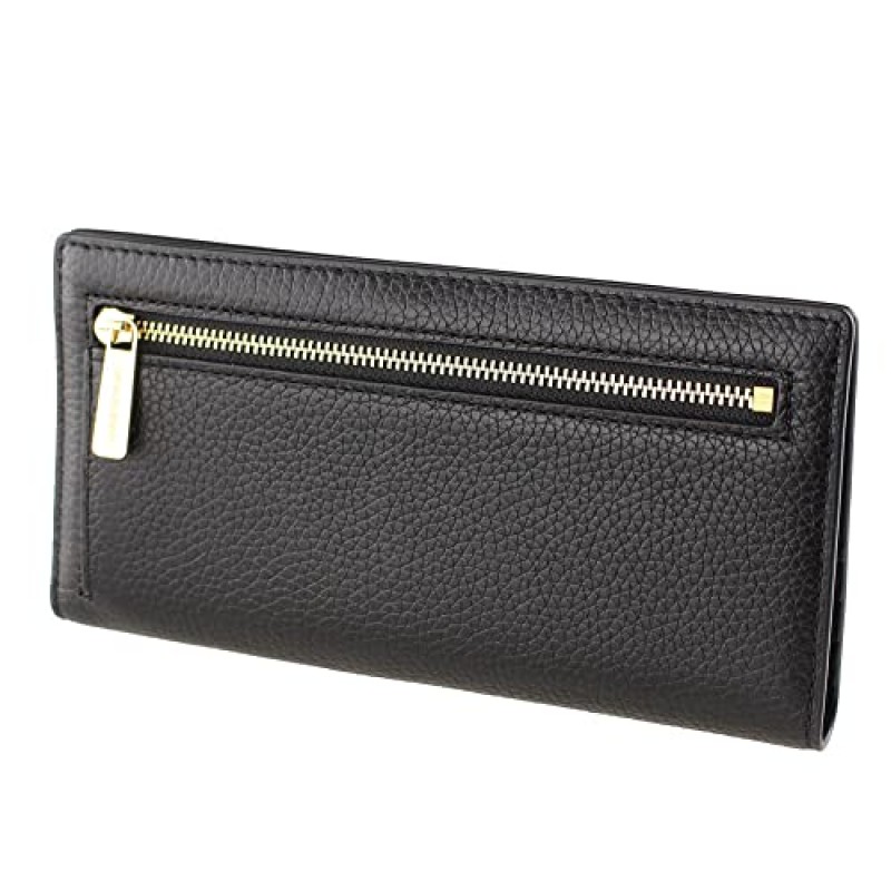 Michael Kors 라지 스냅 가죽 지갑, 블랙