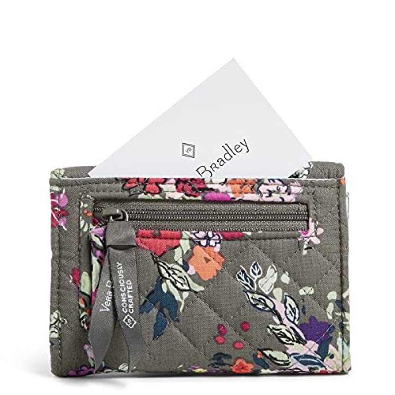 Vera Bradley RFID 보호 기능이 있는 여성용 코튼 라일리 컴팩트 지갑