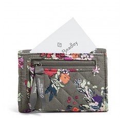 Vera Bradley RFID 보호 기능이 있는 여성용 코튼 라일리 컴팩트 지갑