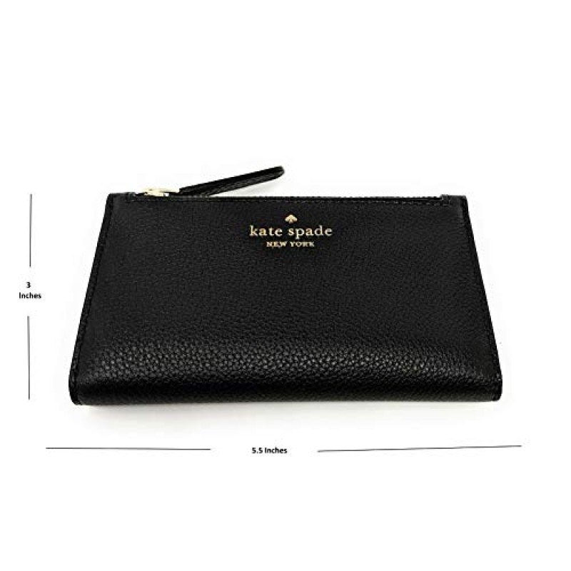 Kate Spade 뉴욕 잭슨 스몰 슬림 이중 지갑, 블랙