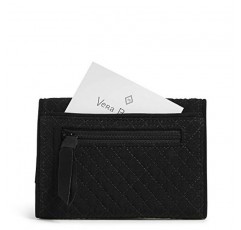 Vera Bradley 여성용 보호 마이크로파이버 RFID 라일리 컴팩트 지갑, 클래식 네이비, 원 사이즈