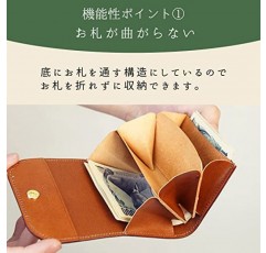 COTOCUL 소형 지갑 일본 전통 가죽 그라데이션 염색 - 남성용 및 여성용 미니멀리스트 슬림 카드홀더 동전 지갑 Made In Tokyo, Japan (녹색)