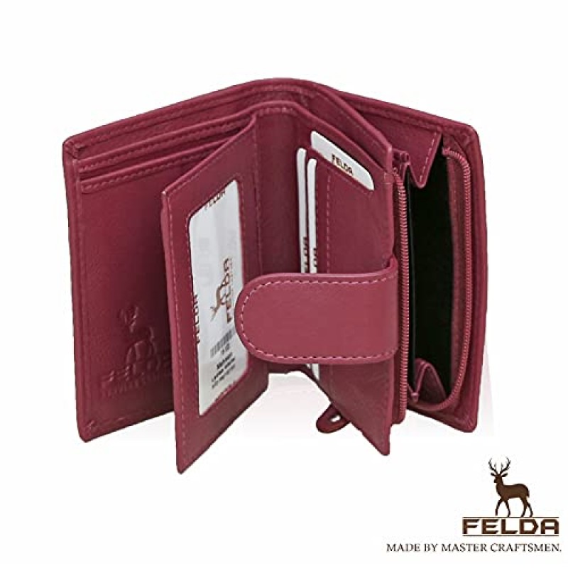 Felda RFID 소형 여성용 지갑 - 여성용 지갑 정품 가죽