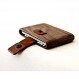 IPPINKA 남성용 또는 여성용 미니멀리스트 지갑 - 목재 지갑 - 가죽 풀아웃 스트랩이 있는 호두나무 - 슬림 카드 및 지폐 홀더