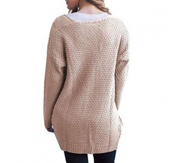GRECERELLE 여성용 루즈한 오픈 프론트 긴 소매 청키 니트 케이블 가디건 스웨터(포켓 포함)