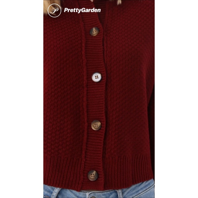 PRETTYGARDEN 여성 캐주얼 오픈 프론트 버튼 다운 크로프트 카디건 스웨터 귀여운 가을 긴 소매 청키 니트 코트 2023