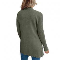 imesrun 여성용 오픈 프론트 가디건 캐주얼 긴 소매 클래식 니트 스웨터 겉옷(포켓 포함)