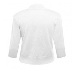 AAMILIFE 여성용 3/4 슬리브 크롭 가디건 스웨터 재킷 드레스용 오픈 프론트 짧은 어깨 걸이