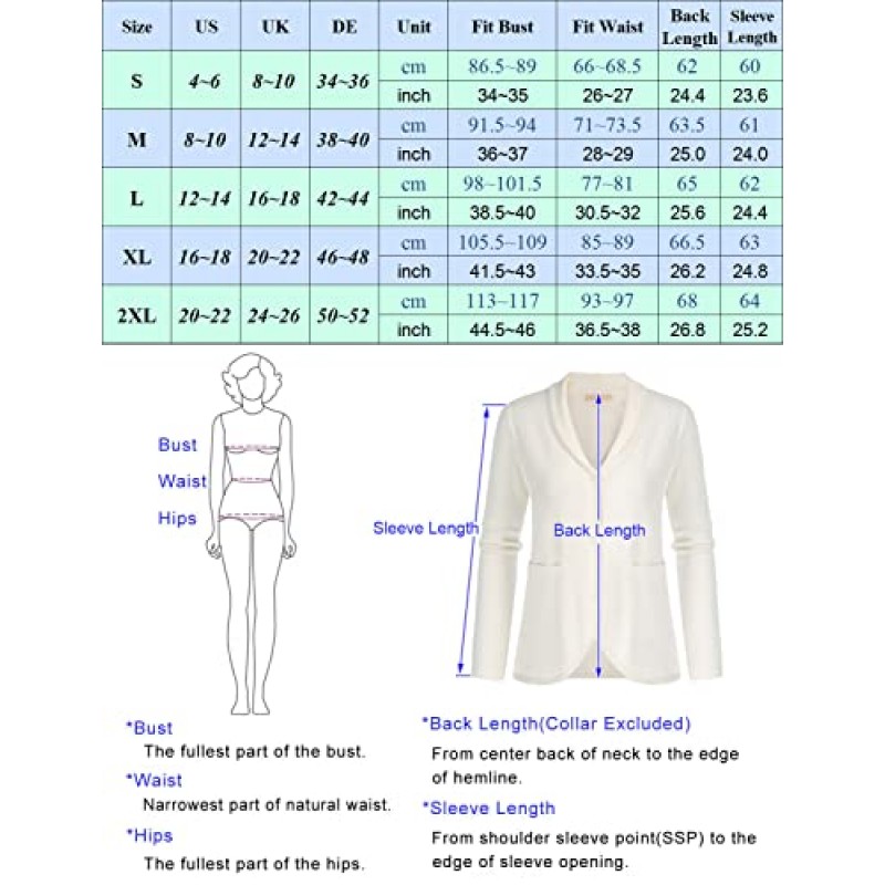 Belle Poque 여성 빈티지 카디건 목도리 옷깃 버튼 다운 v 넥 스웨터 블레이저 포켓 포함