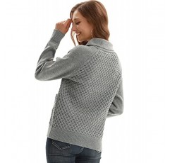KANCY KOLE 여성 케이블 니트 카디건 숄 칼라 긴 소매 단추 업 스웨터와 포켓 아늑한 따뜻한 아웃웨어 S-XXL