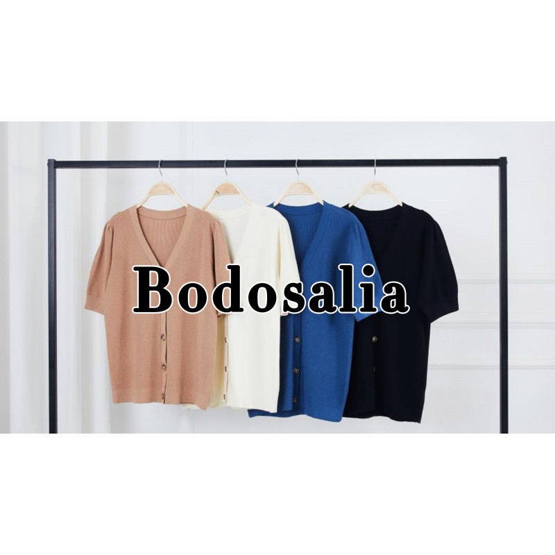 Bodosalia 여성용 퍼프 반소매 스웨터 크루 넥 풀오버 탑 골지 니트 스웨터 블라우스