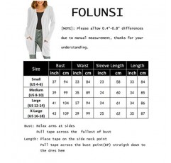 FOLUNSI 여성 가디건 스웨터 여성용 오픈 프론트 롱 니트 포켓 포함