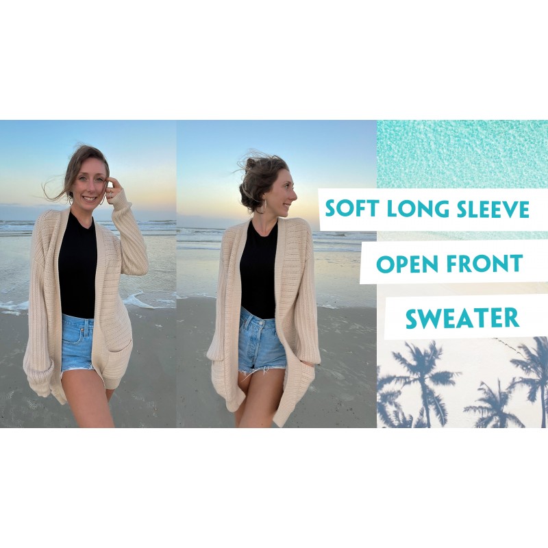 ZESICA 여성 2023 가을 캐주얼 긴팔 케이블 니트 오픈 프론트 루즈 청키 스웨터 카디건 코트 겉옷