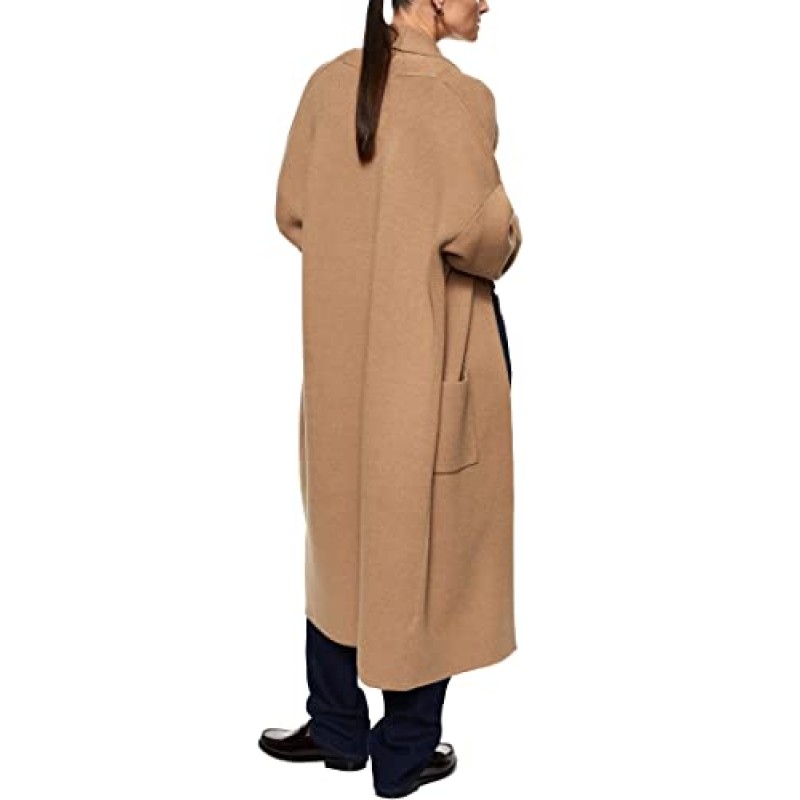 여성용 긴 소매 맥시 카디건 오픈 프론트 오버 사이즈 니트 스웨터 코트 캐주얼 옷깃 주머니가있는 따뜻한 오버 코트