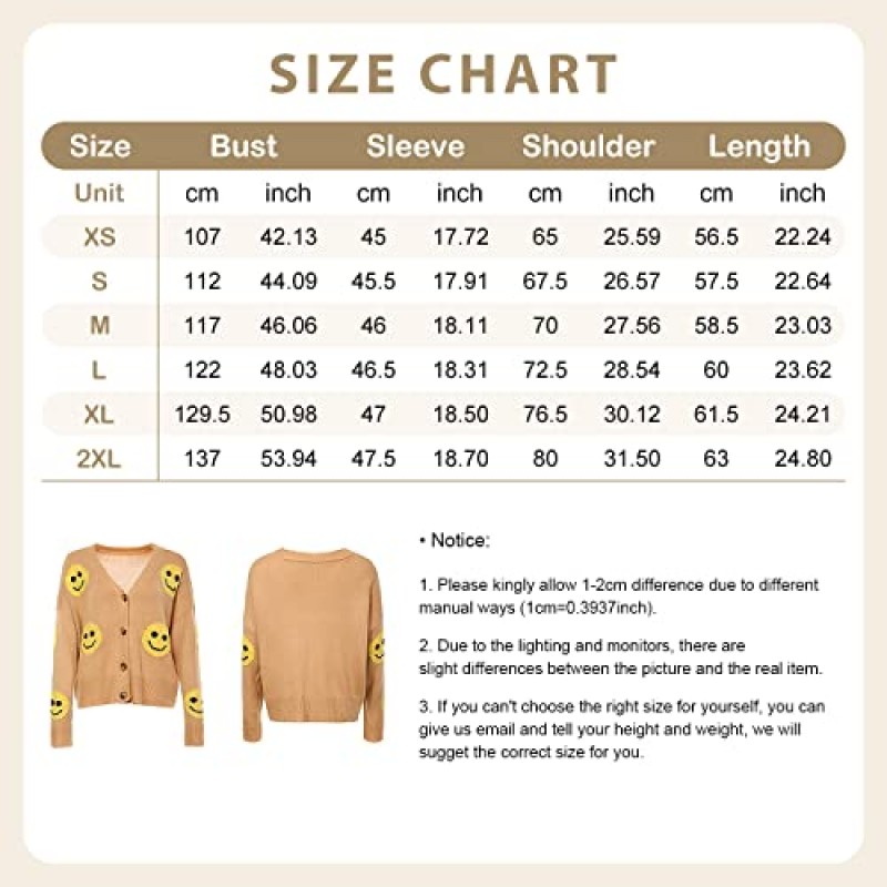 Ebossy Womens Ribbed Knit Cardigans Slouchy 귀여운 스마일 그래픽 Pretty Daisy 버튼 업 자카드 니트 스웨터 코트