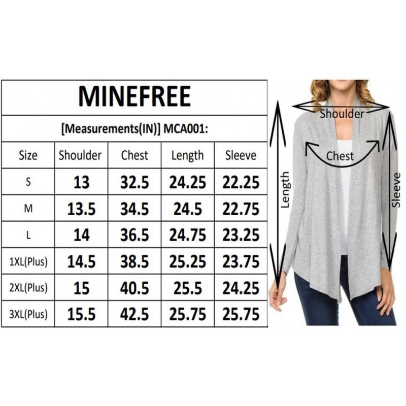 MINEFREE 여성용 긴팔 오픈 프론트 드레이프 경량 니트 가디건 (S-3XL)