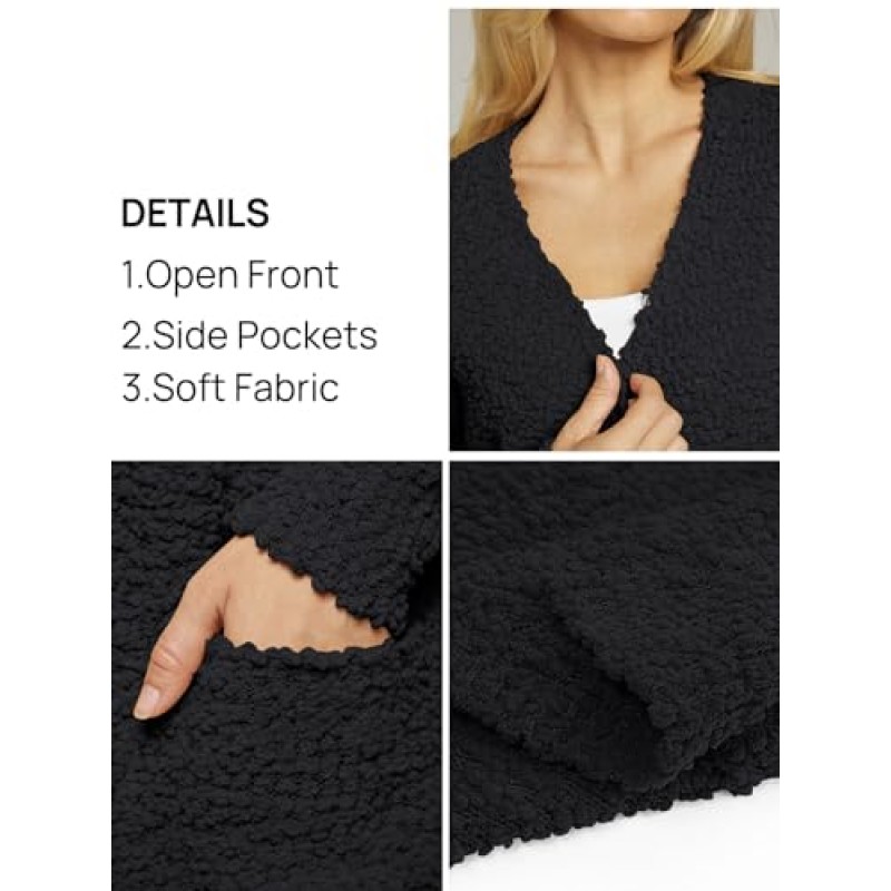 MEROKEETY 여성용 긴 소매 소프트 청키 니트 스웨터 오픈 프론트 가디건 아웃웨어 코트