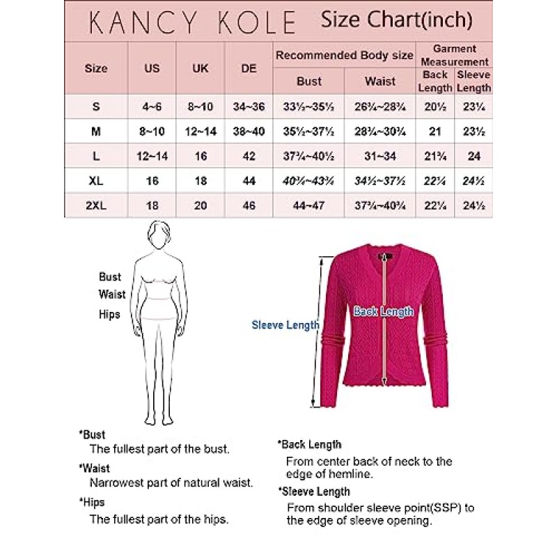 KANCY KOLE 여성용 2023 긴 소매 자른 카디건 스웨터 경량 크로 셰 뜨개질 버튼 다운 카디건 어깨 걸이 S-2XL