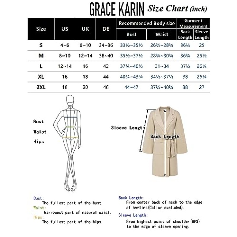 GRACE KARIN Womens Collared Lapel 니트 Coatigan 따뜻한 가을 겨울 코트 오픈 프론트 니트 카디건 스웨터