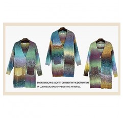 CGYY 여성용 긴 컬러 블록 카디건 Boho 복고풍 스타일 빈티지 패턴 스웨터 주머니가있는 아즈텍 부족 카디건