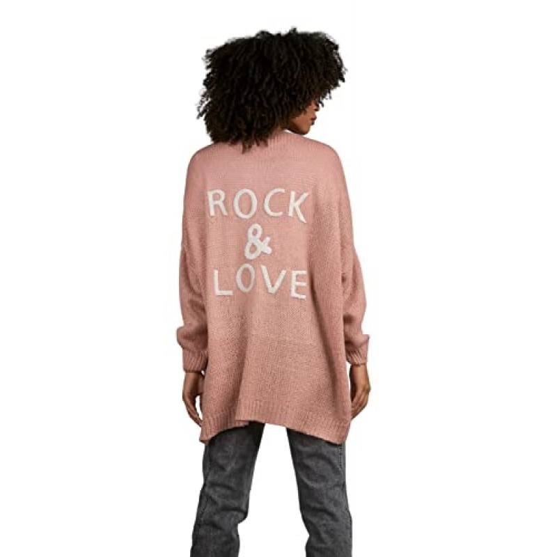 Elan 여성용 Rock & Love 니트 오픈 프론트 카디건 스웨터