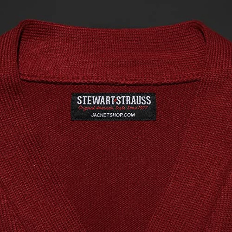 Stewart & Strauss 오리지널 아메리칸 스타일 카디건 Varsity Letter Sweaters Since 1977(33개 팀 색상) XXS ~ 6XL