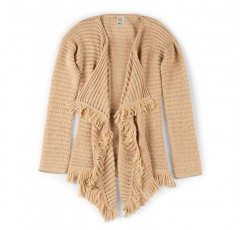 Inca Fashions - 여성용 100% 베이비 알파카 울 프린지 혜택 카디건 스웨터