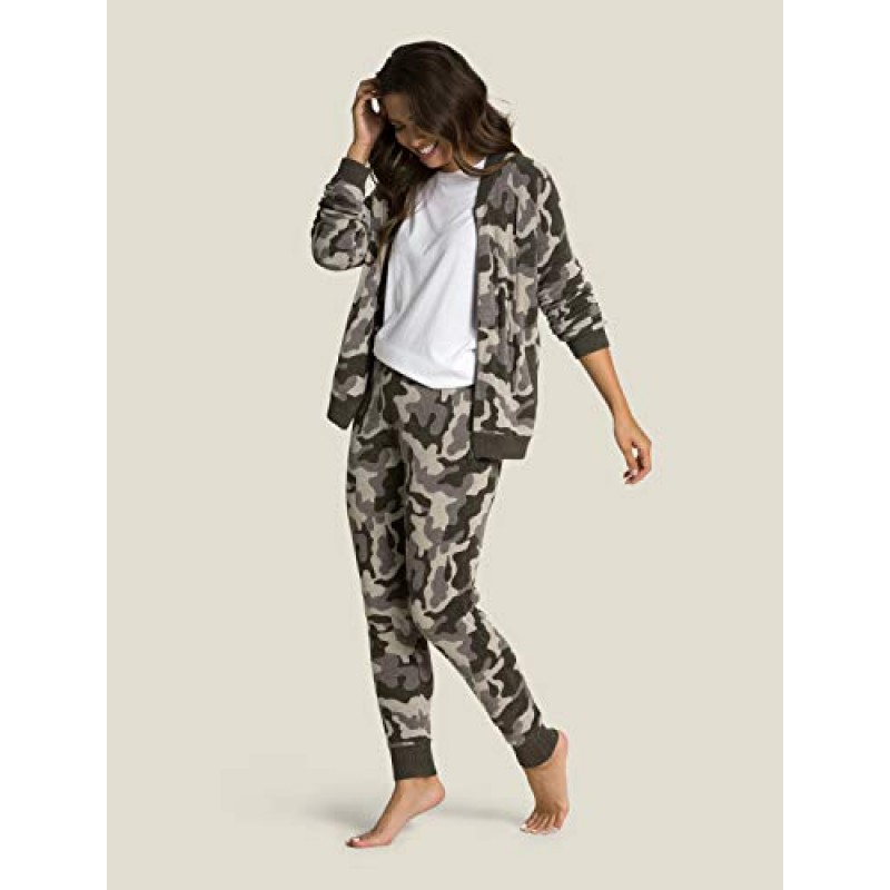 Barefoot Dreams CozyChic Ultra Lite Camo 집업 봄버, 여성용 지퍼 재킷