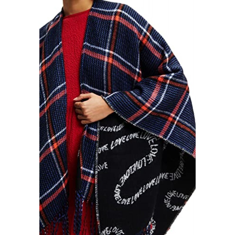 Desigual 여성 PONCHO, 블루, 원 사이즈 미국