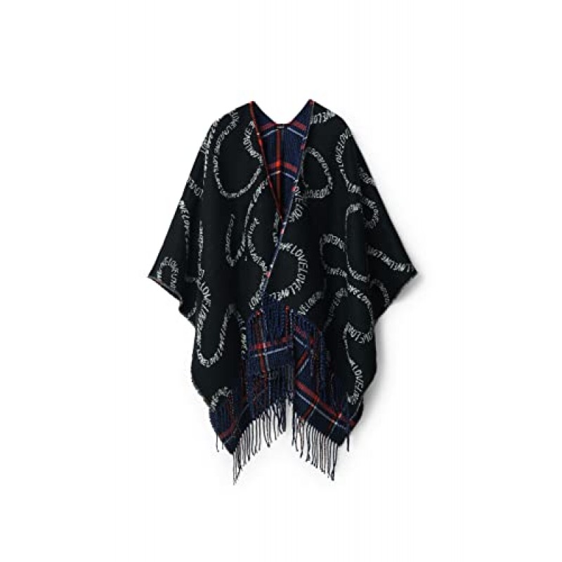 Desigual 여성 PONCHO, 블루, 원 사이즈 미국